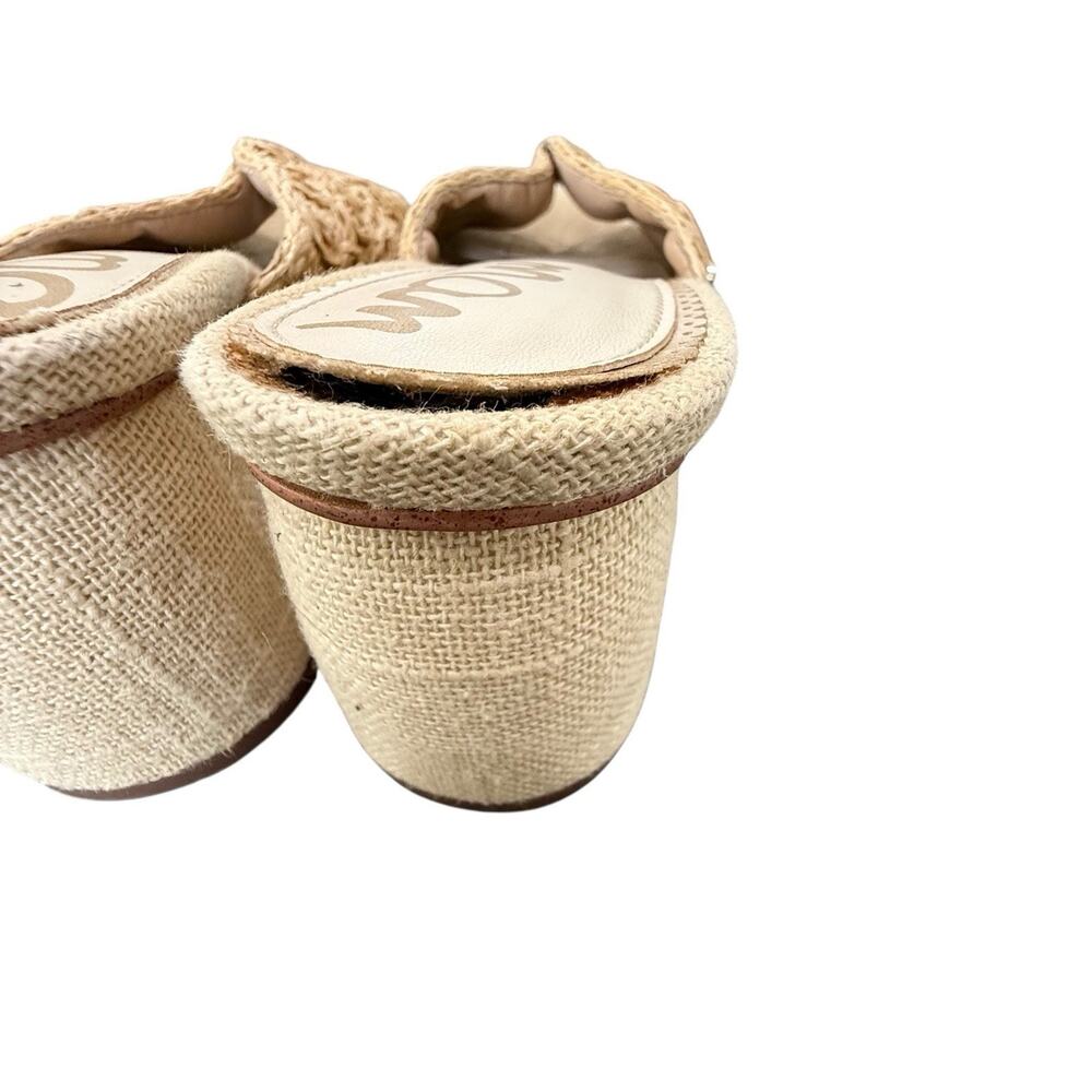 Sam Edelman Sareen Natural Woven Raffia Open-Toe Block Heeled Mule Sandals 7.5 - Picture 7 of 12